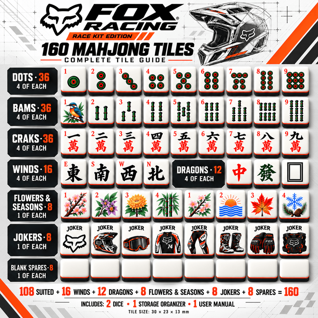 Premium FOX Mahjong Tiles Set PVNA