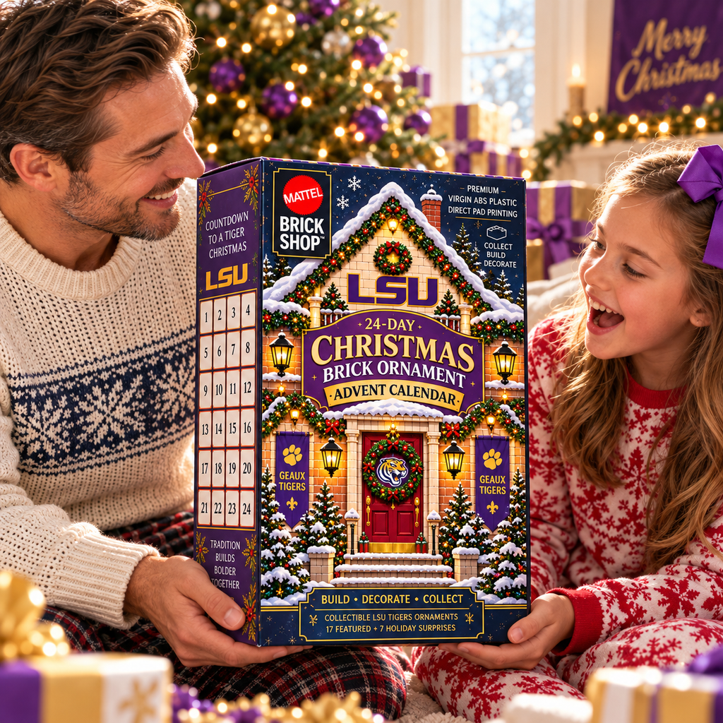 LSU 24-Day Christmas Brick Ornament Advent Calendar NTTB