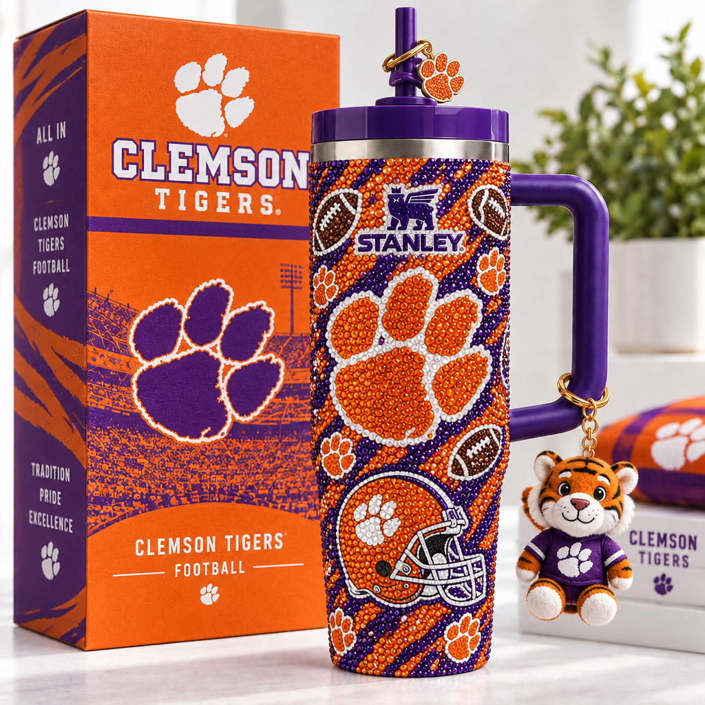 Clemson Tigers 40oz Tumbler With Handle TTNL