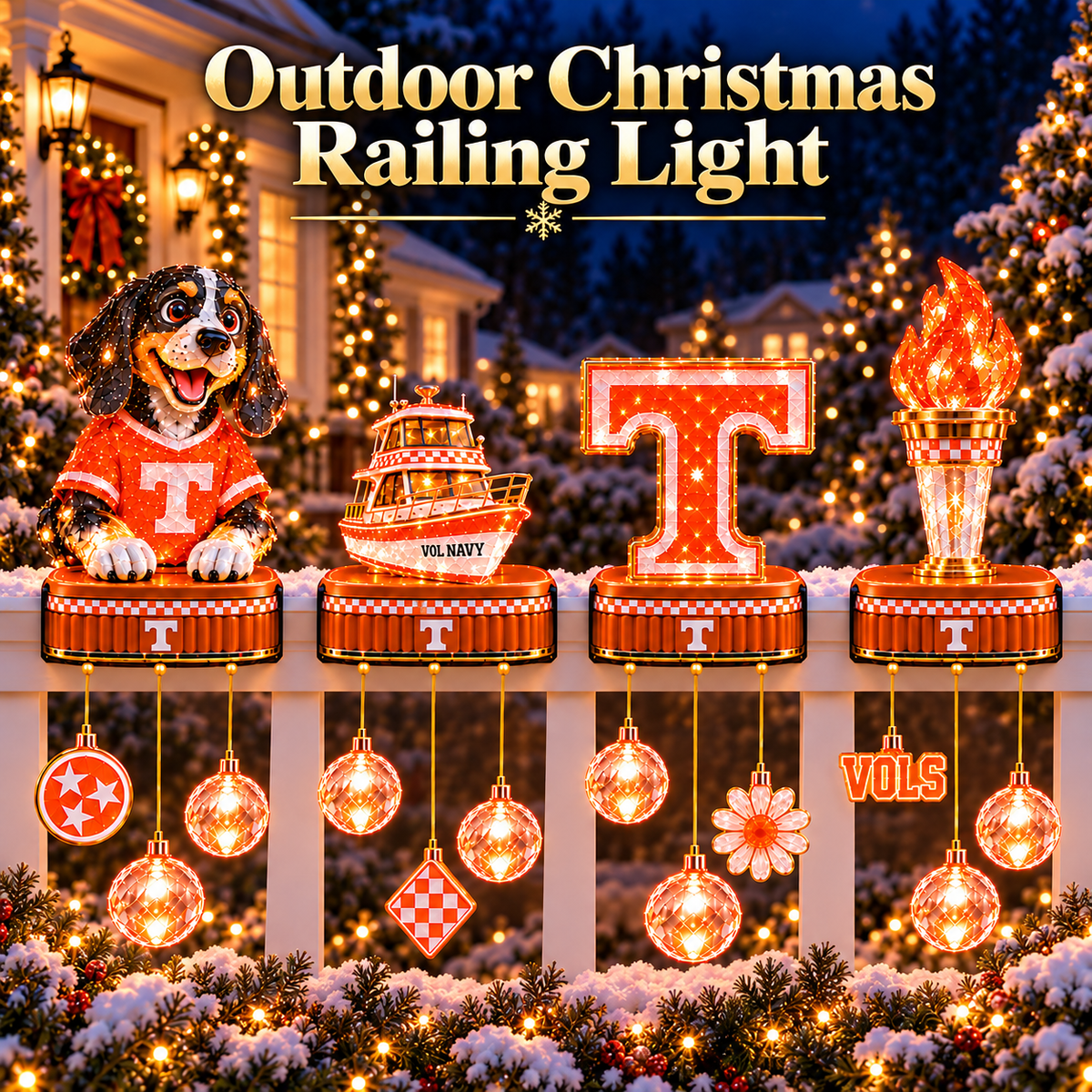 Premium TVF Outdoor Christmas Railing Ligh TTMH
