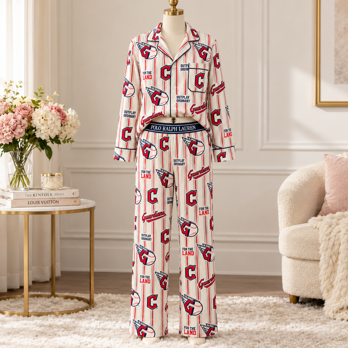 Premium CLG Women's Printed Button-Up Pajama Set HTTT