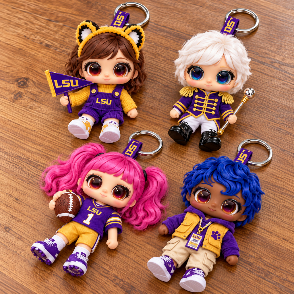 Premium LSU Plush Keychain Collection NTVA