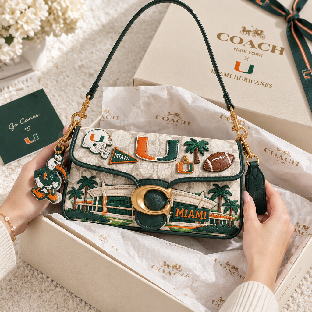 Miami Hurricanes Coach Shoulder Cross With Charm