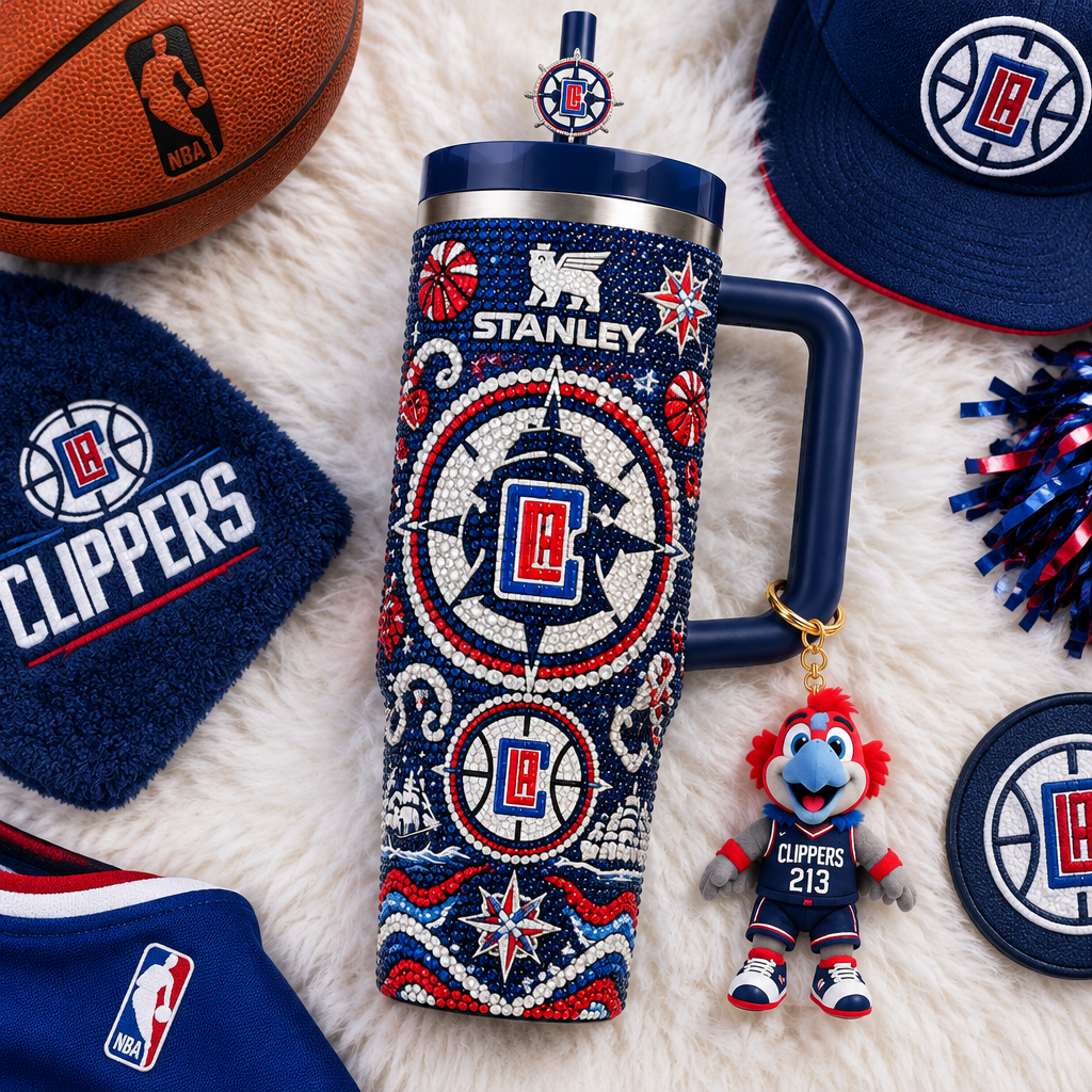 La Clippers 40oz Tumbler With Handle TTNL